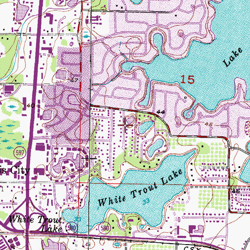 Topographic Map of Lindelaan, FL