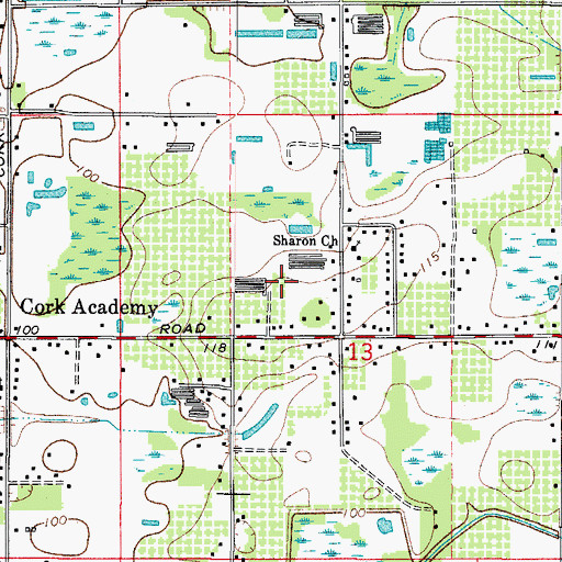 Topographic Map of Lindow Estates, FL