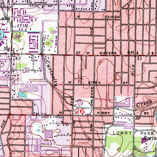 Topographic Map of Little Henry, FL
