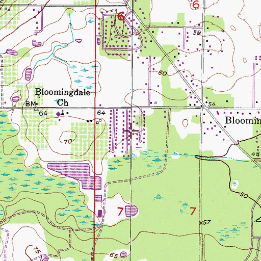 Topographic Map of Little Oak Estates, FL