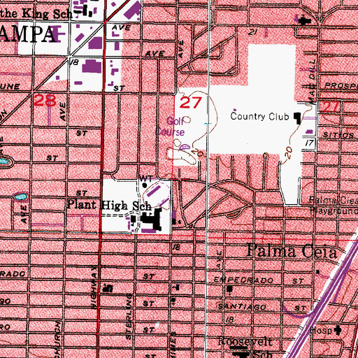 Topographic Map of Live Oak Place, FL