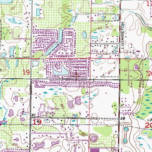 Topographic Map of Livingston, FL