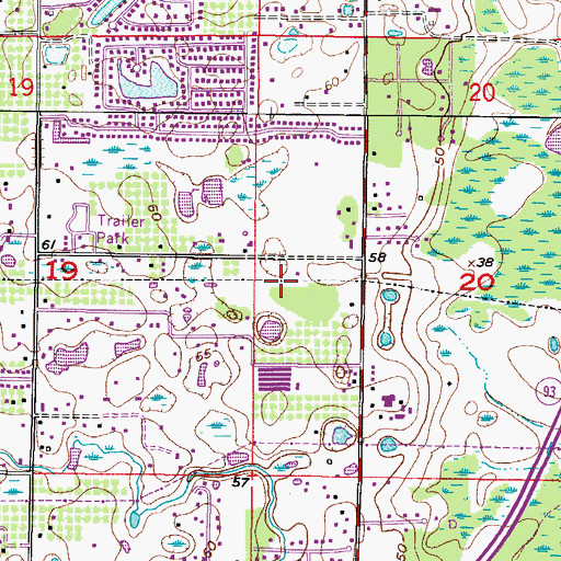 Topographic Map of Livingston Acres, FL