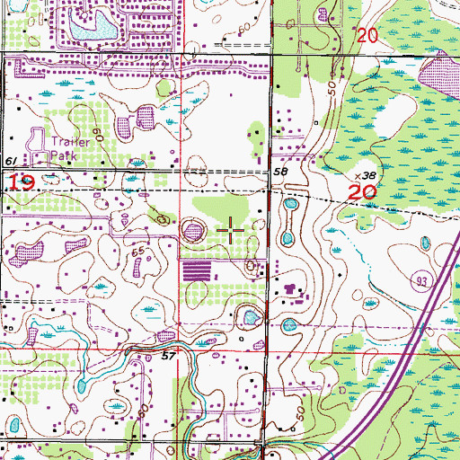Topographic Map of Livingston Acres Estates, FL