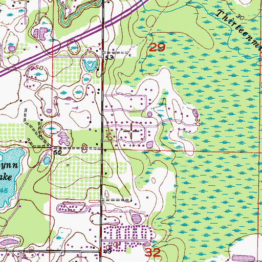 Topographic Map of Livingston Oaks, FL