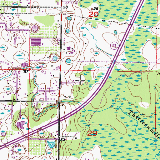 Topographic Map of Livingston Place, FL