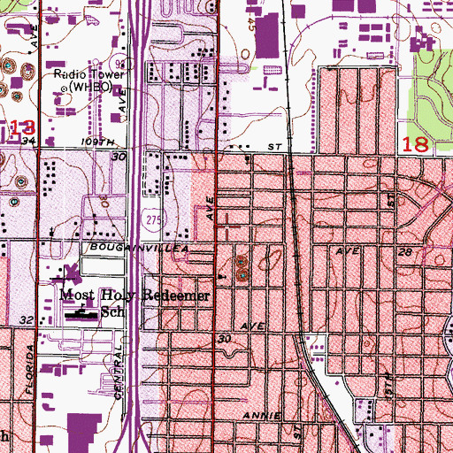 Topographic Map of Log Cabin Hills, FL
