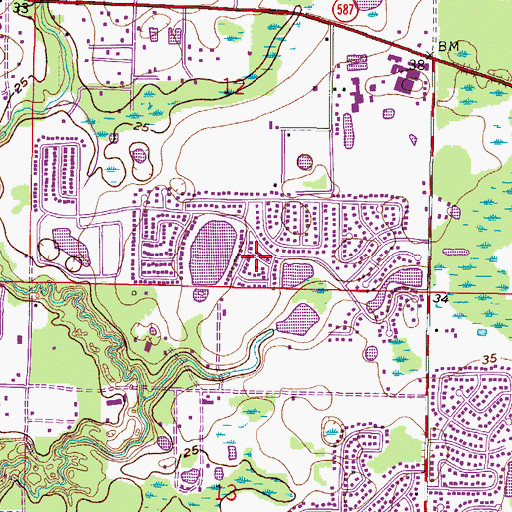 Topographic Map of Logan Gate Village, FL