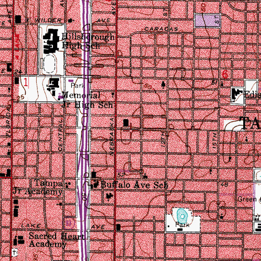 Topographic Map of Logans Park, FL