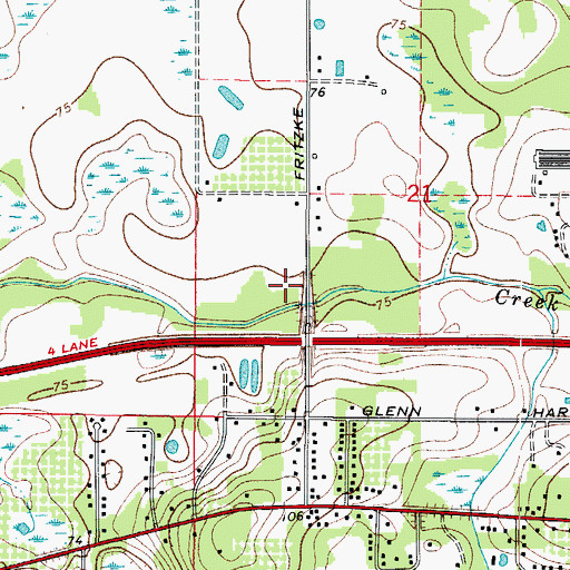 Topographic Map of Long Fritzke, FL