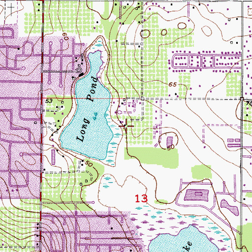 Topographic Map of Long Pond, FL