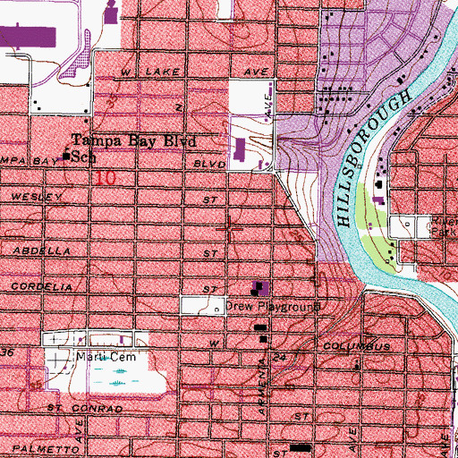 Topographic Map of Los Cien, FL