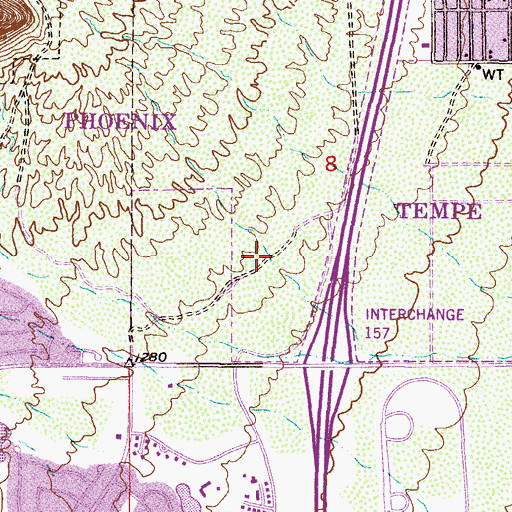 Topographic Map of Desert Villas, AZ