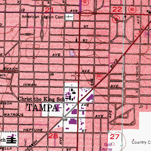 Topographic Map of Louis Place, FL