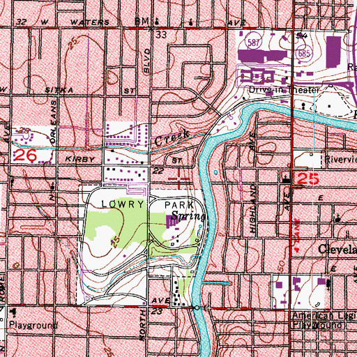 Topographic Map of Lowry Lane, FL