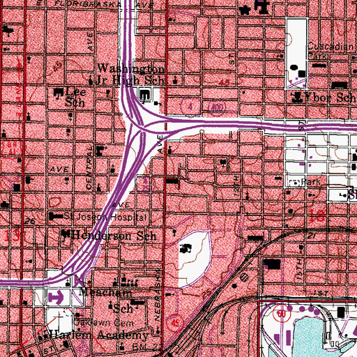 Topographic Map of Lucky Strike, FL