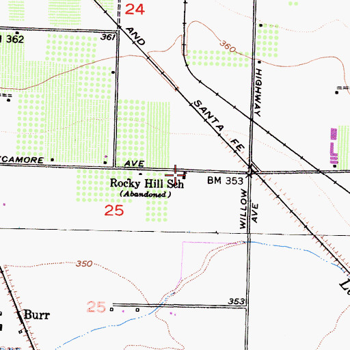 Topographic Map of Rocky Hill School, CA