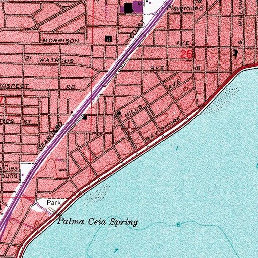 Topographic Map of Luna Park, FL