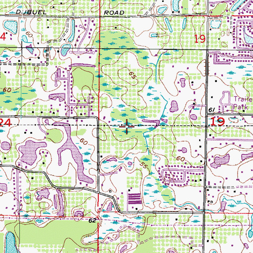 Topographic Map of Lutz Country Estates, FL