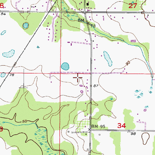 Topographic Map of Lynn Estates, FL
