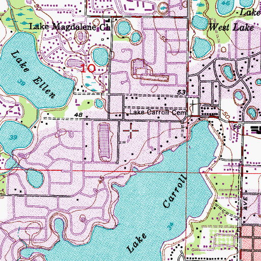 Topographic Map of Lynnette Estates, FL
