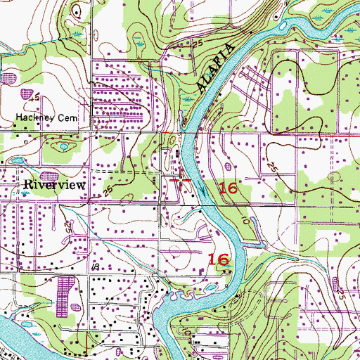 Topographic Map of Lynnhaven, FL