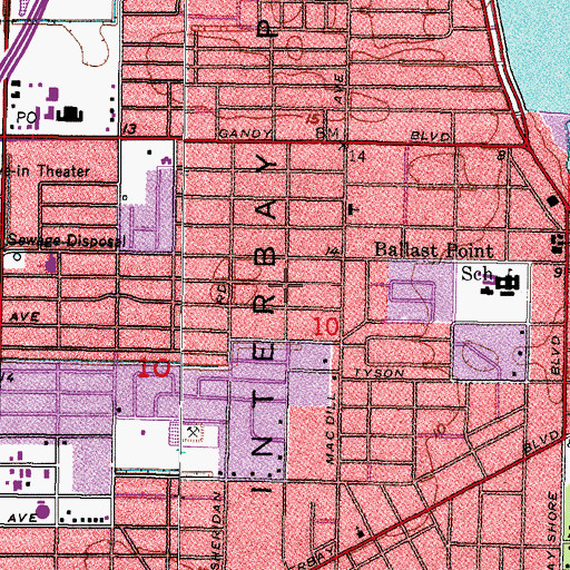 Topographic Map of Mac Dill Heights, FL