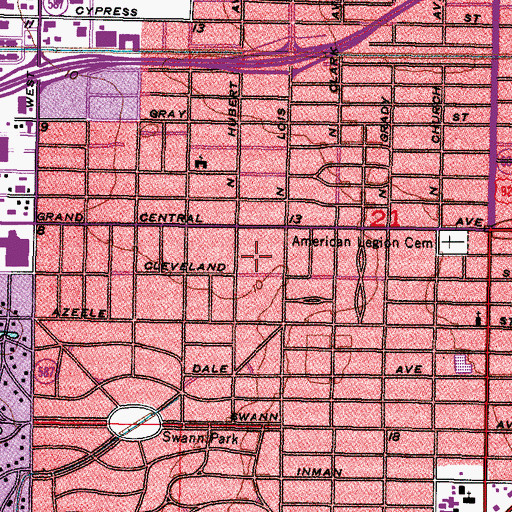 Topographic Map of Madigan Park, FL