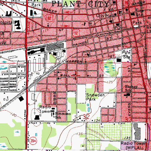 Topographic Map of Madison Park, FL