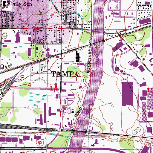 Topographic Map of Madrona Heights, FL