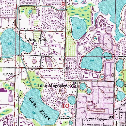Topographic Map of Magdalene Forest, FL