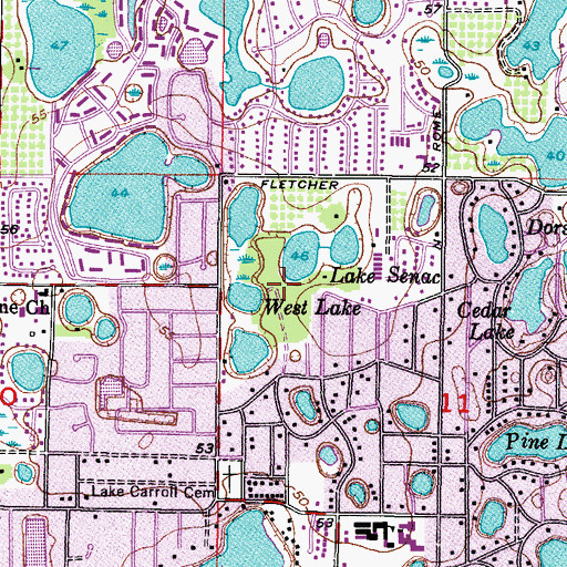 Topographic Map of Magdalene Reserve, FL