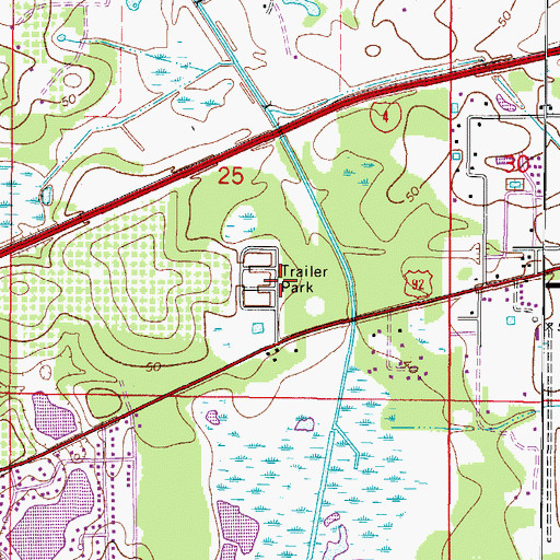 Topographic Map of Magnolia Mobile Manor, FL