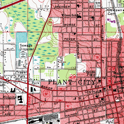Topographic Map of Magnolia Park, FL