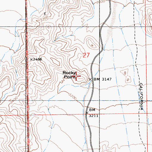 Topographic Map of Rocky Point, CA