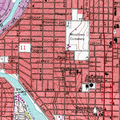 Topographic Map of Maine Park, FL