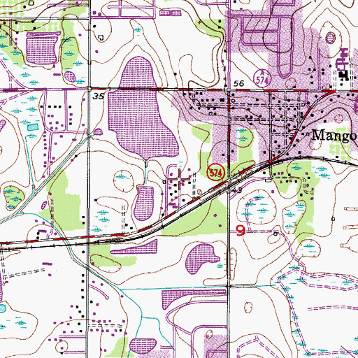 Topographic Map of Mango Terrace, FL