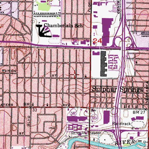 Topographic Map of Manor Hills, FL