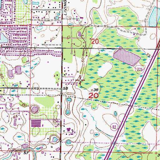 Topographic Map of Maplehill, FL