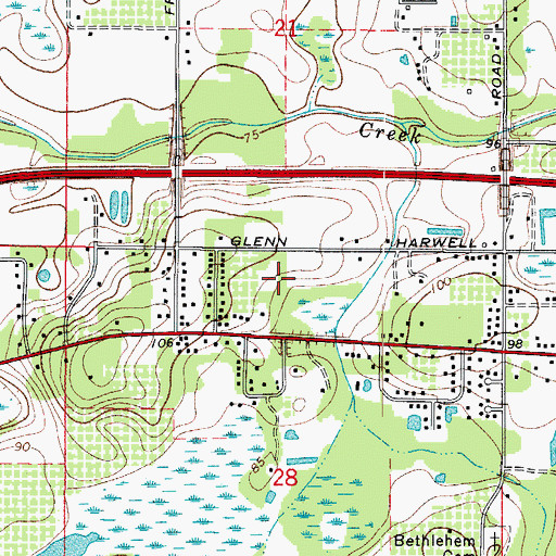 Topographic Map of Marcia Oaks, FL