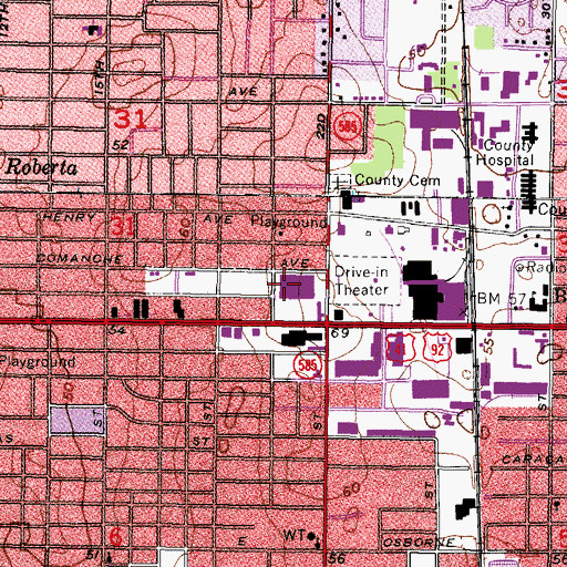Topographic Map of Marie, FL