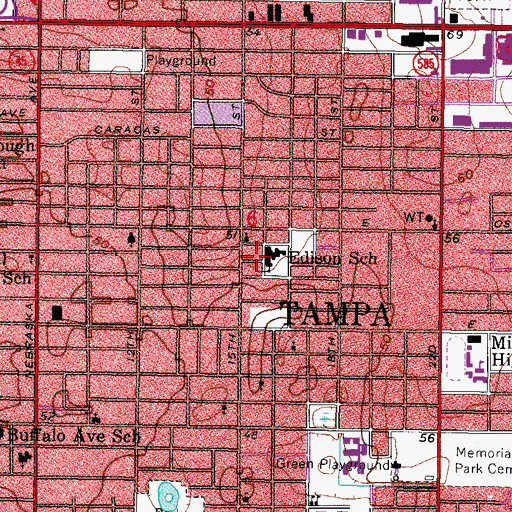 Topographic Map of Marie Heights, FL