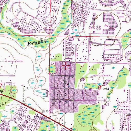 Topographic Map of Martha Ann Trailer Village, FL