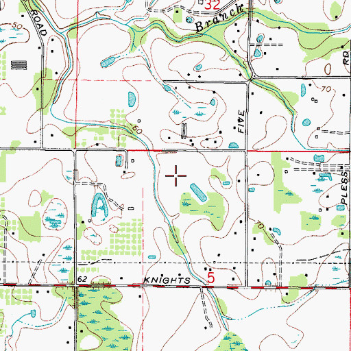 Topographic Map of Franklin Creek Estates, FL