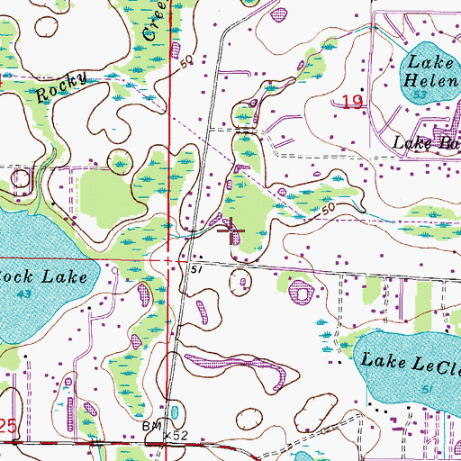 Topographic Map of Frenchs, FL