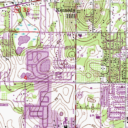 Topographic Map of Frye, FL