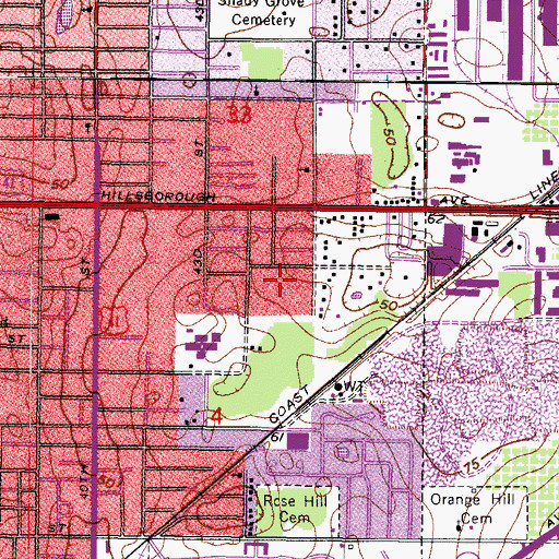Topographic Map of Galloway Heights, FL