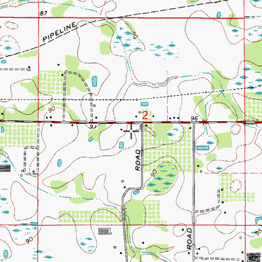 Topographic Map of Gamelou Estates, FL