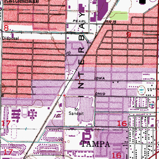 Topographic Map of Gandy Manor Estates, FL
