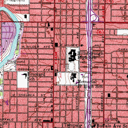 Topographic Map of Garden Acres, FL